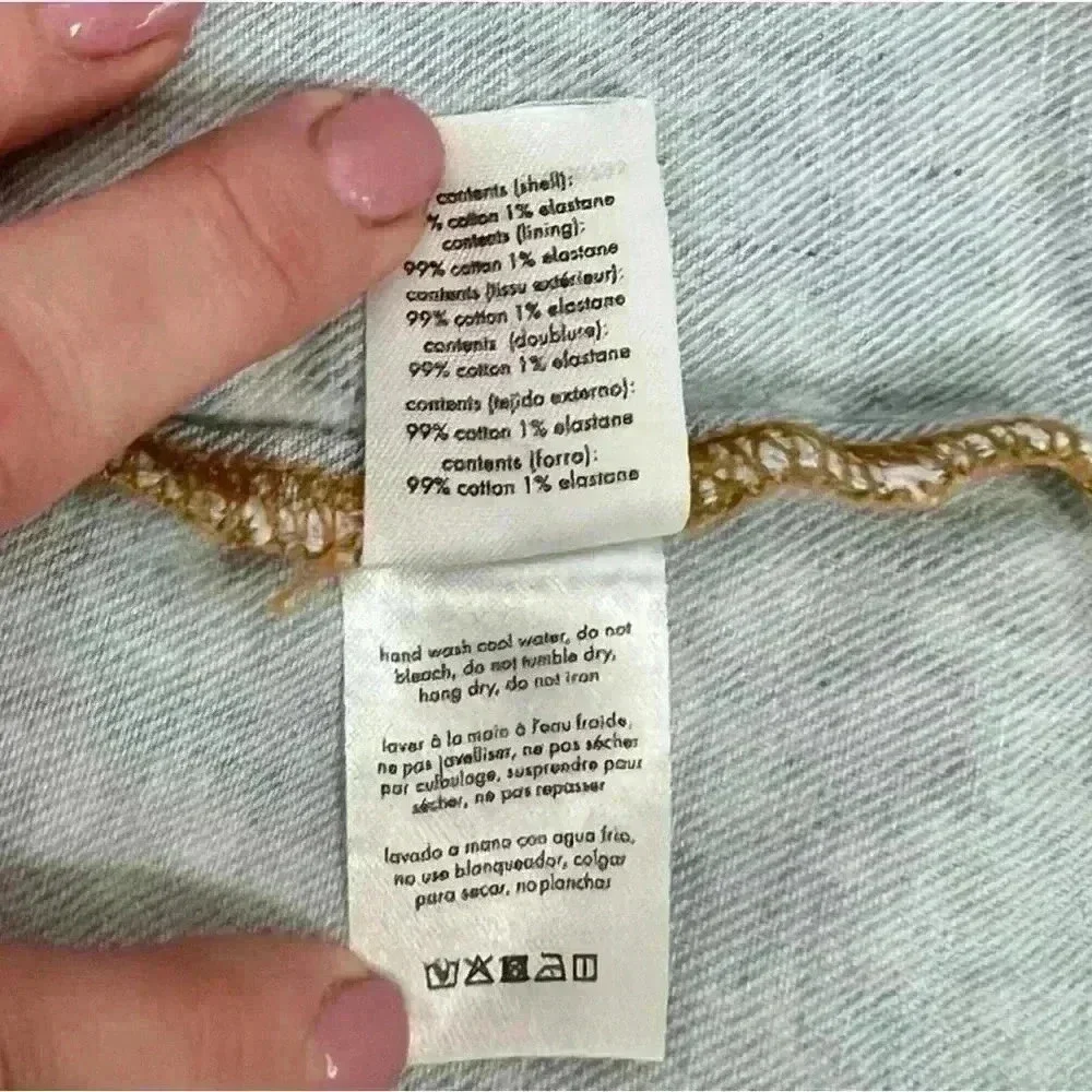 WeWoreWhat Cut-Out Denim Mini Skirt in a Super Light Indigo Wash. Sz Small. NWT! - Picture 12 of 14